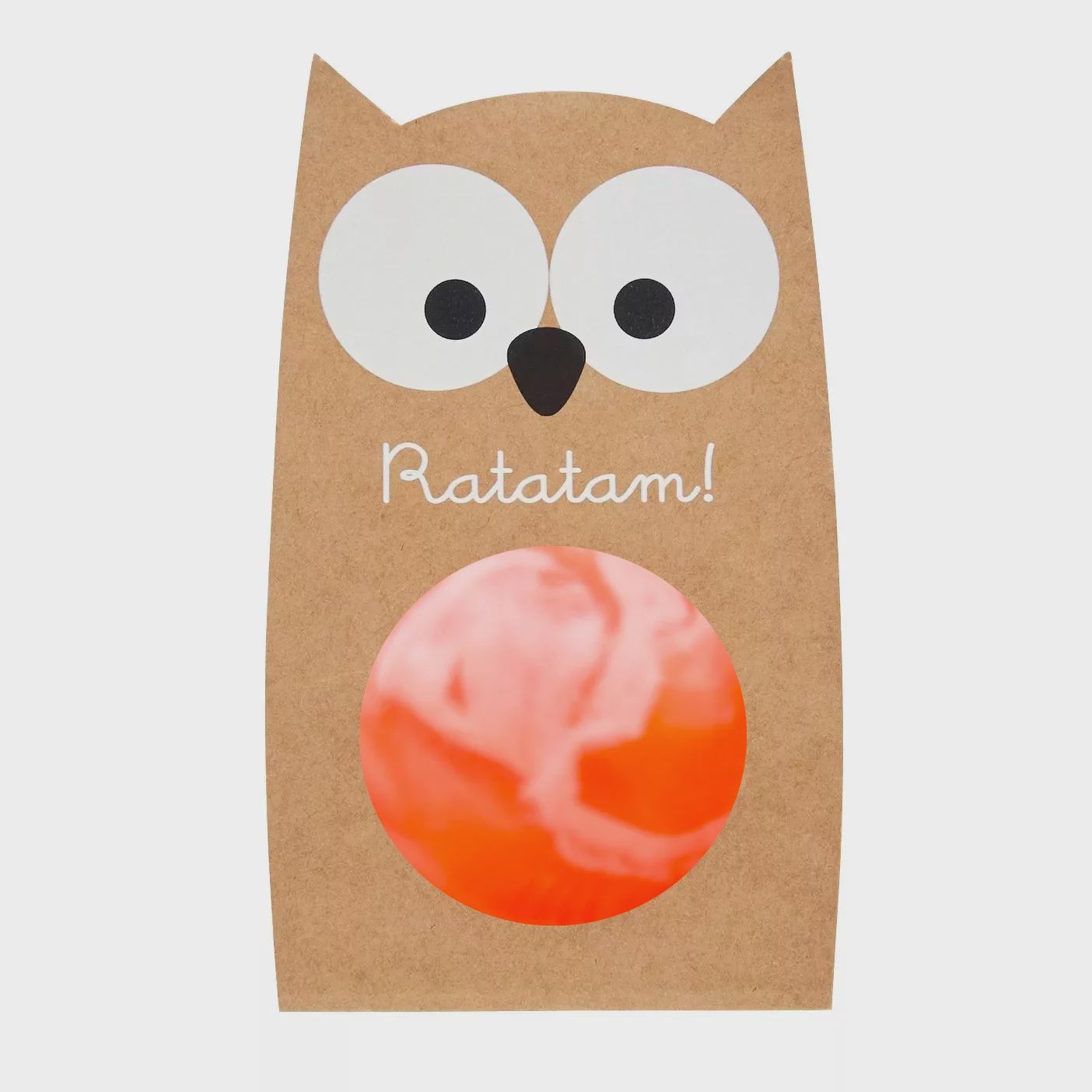 Balle rebondissante marbrée hibou 57 mm – Orange