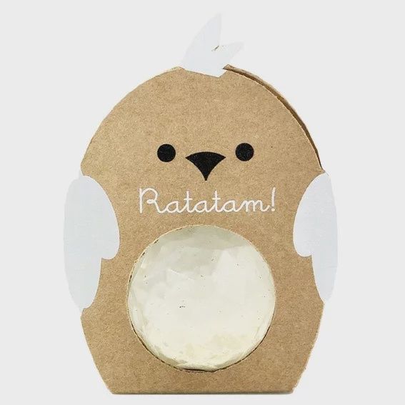 Balle rebondissante facettes oiseau – Blanc