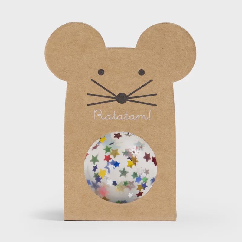 Balle rebondissante souris pailletée – Étoiles