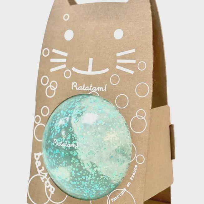 Ballon chat bulle bleu 15 cm