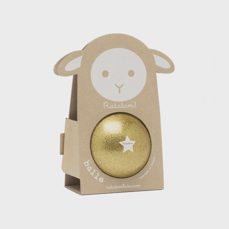Ballon mouton pailleté 10 cm – Or