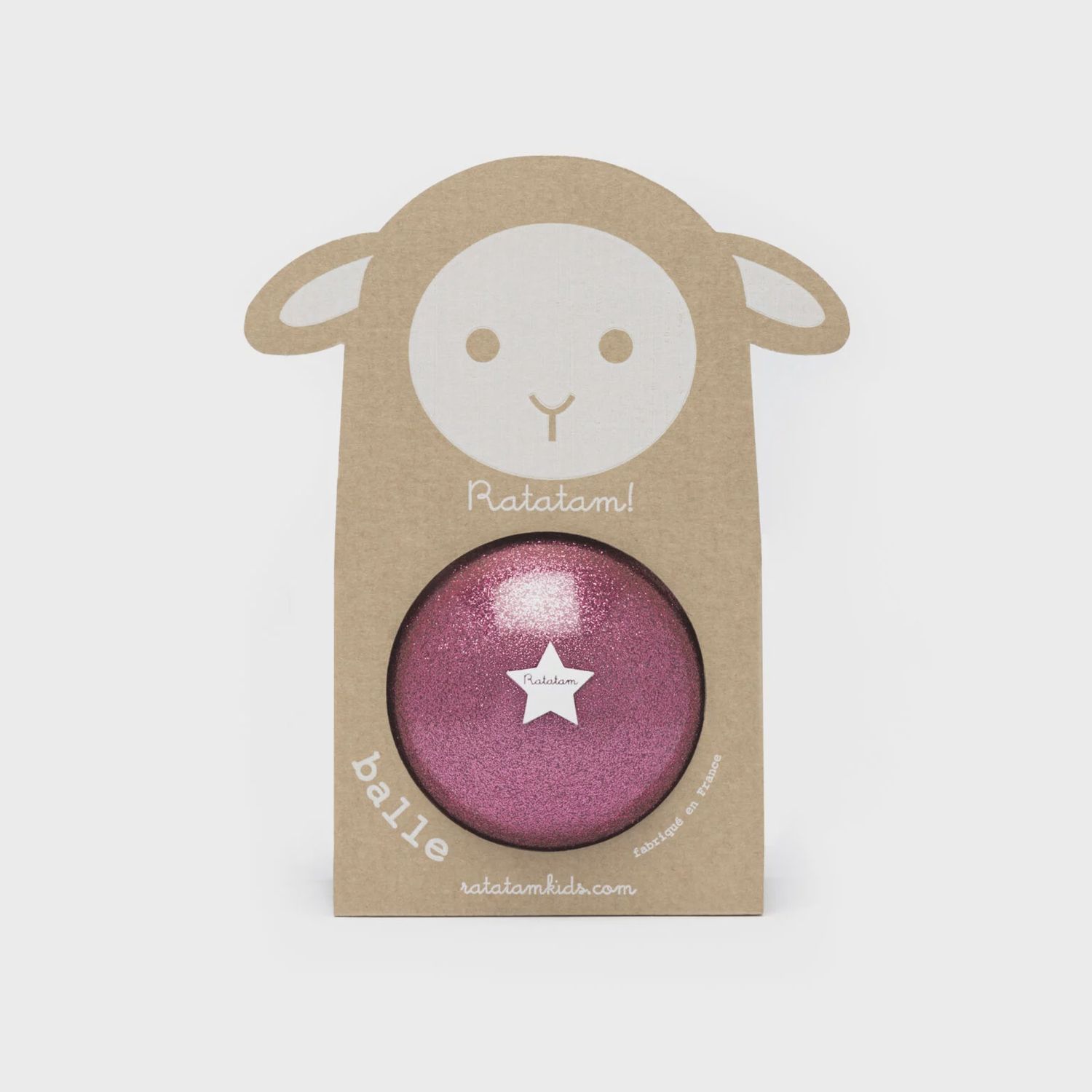 Ballon mouton pailleté 10 cm – Rose