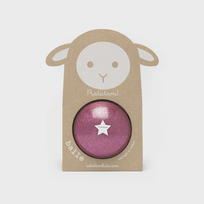 Ballon mouton pailleté 10 cm – Rose