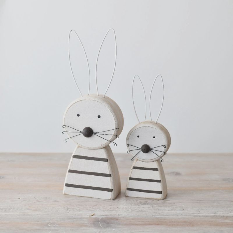 Lapin en bois déco, 20 cm