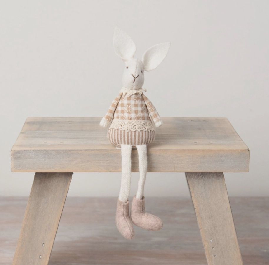 Lapin en tissu naturel, 18 cm