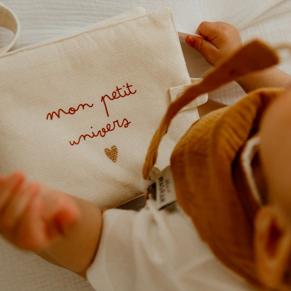 Mini album photo - Velours blanc « Mon petit univers »