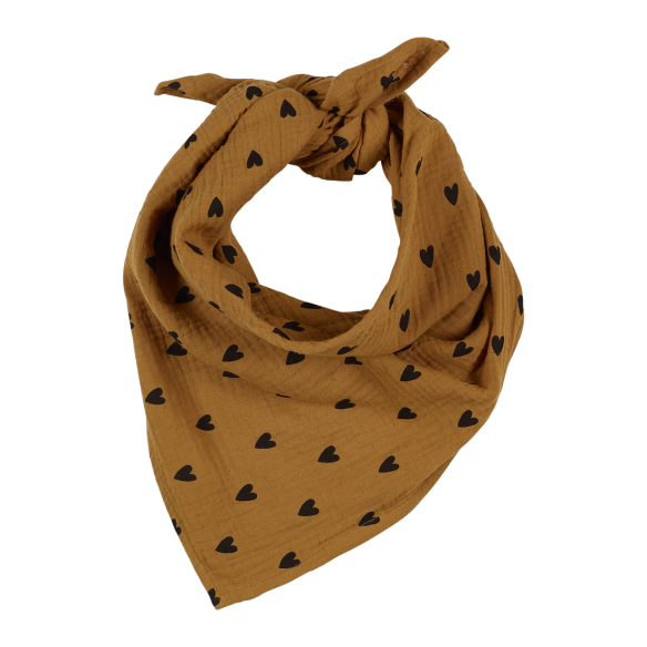 Foulard - Gaze cœurs Camel