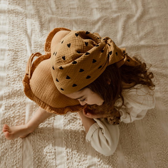 Foulard - Gaze cœurs Beige
