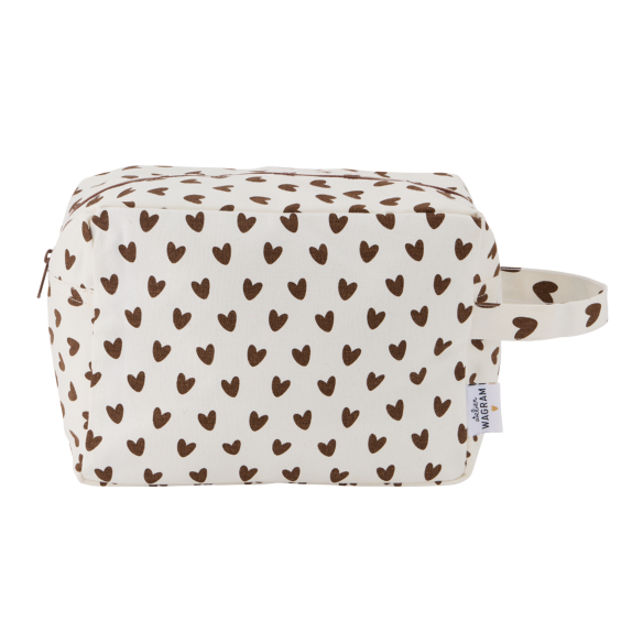 Trousse de toilette - Cœurs Écru