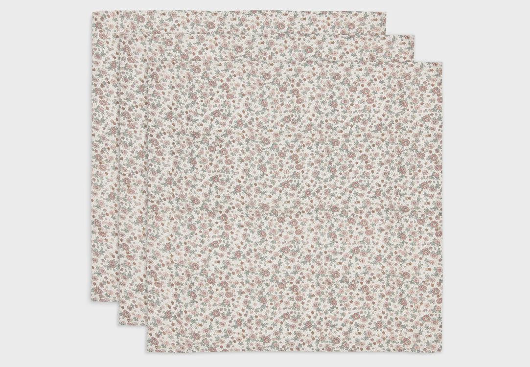 Langes 70x70cm - Fleurs rétro - 3 pièces