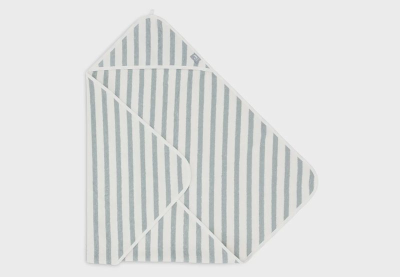 Cape de bain Éponge 75x75cm Stripe - Sea Green - GOTS