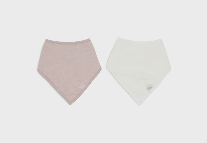 Bavoir Bandana Gaze de Coton - Wild Rose/Oatmeal - 2 Unités