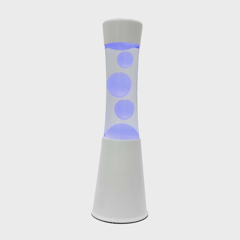 Lampe de lave LED avec base blanche - 7 couleurs
