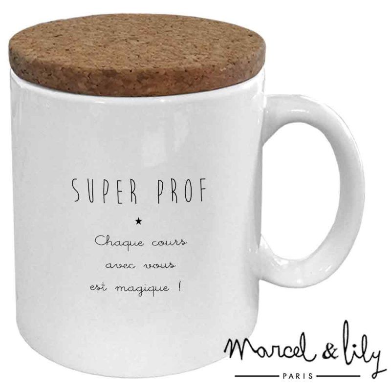 Mug - Super prof avec son couvercle en liège