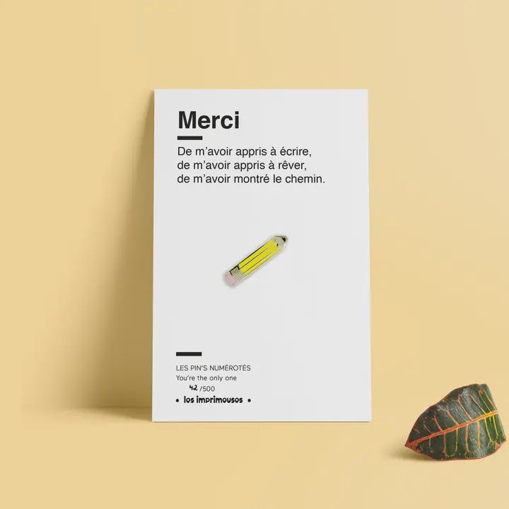 Pin&#39;s - Crayon - Merci - Spécial fin d&#39;année scolaire
