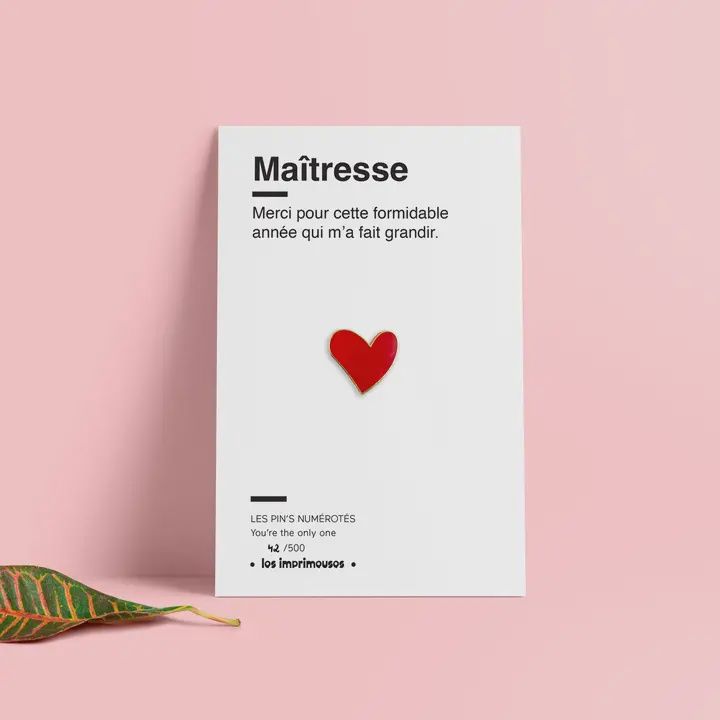 Pin&#39;s - Cœur - Merci - Fin d&#39;année scolaire