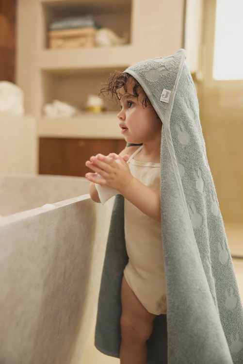 Cape de bain Éponge 75x75cm Miffy Jaquard - Sea Green