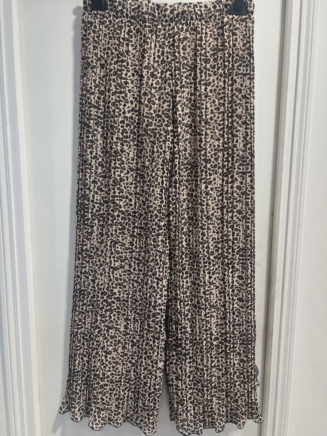 Pantalon large, fluide, imprimé léopard
