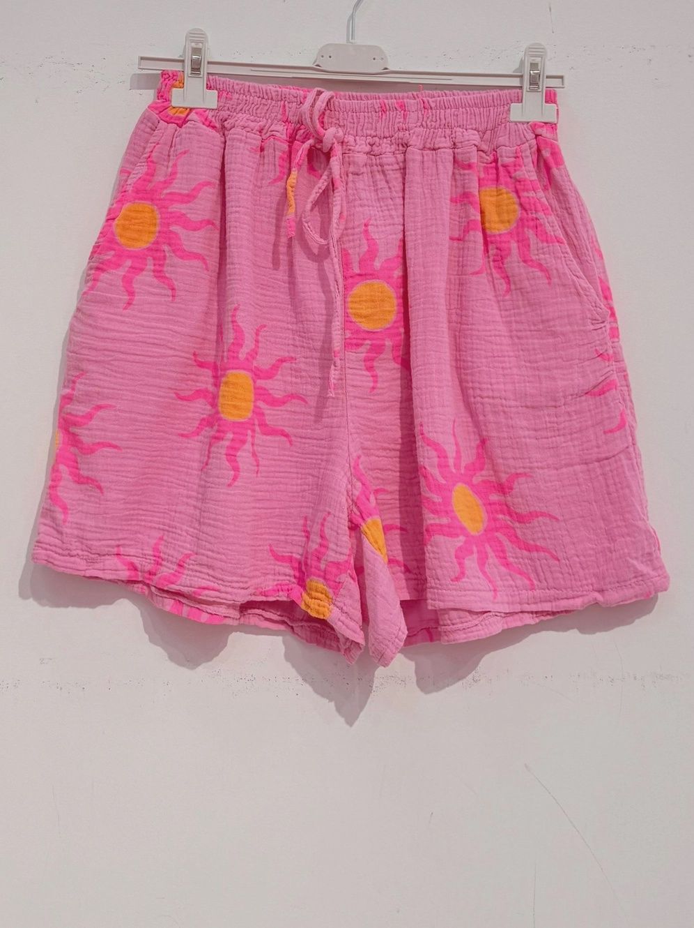 Short imprimé en gaze de coton - Soleil Rose