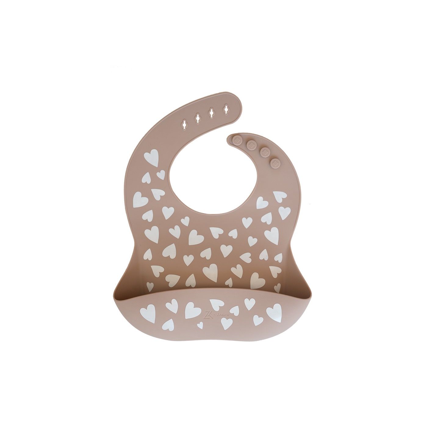 Bavoir en silicone, Motif: Fall in Love Taupe