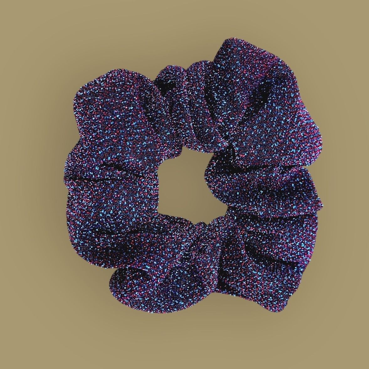 Chouchou paillettes - Bleu fête