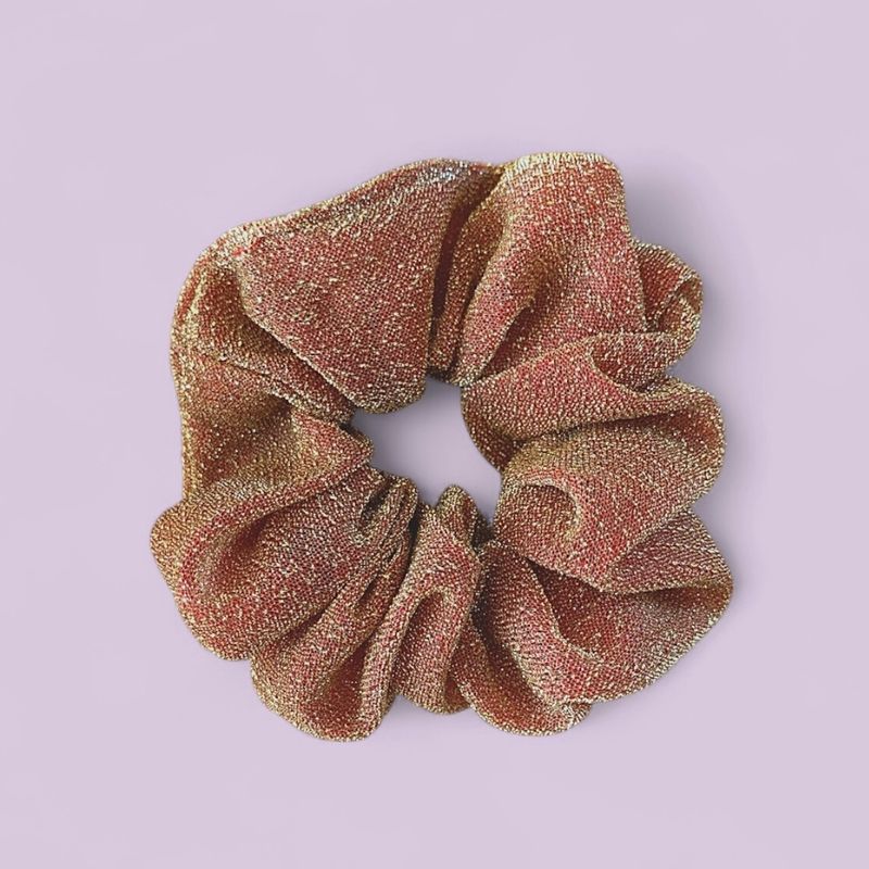 Chouchou paillettes - Orange clair