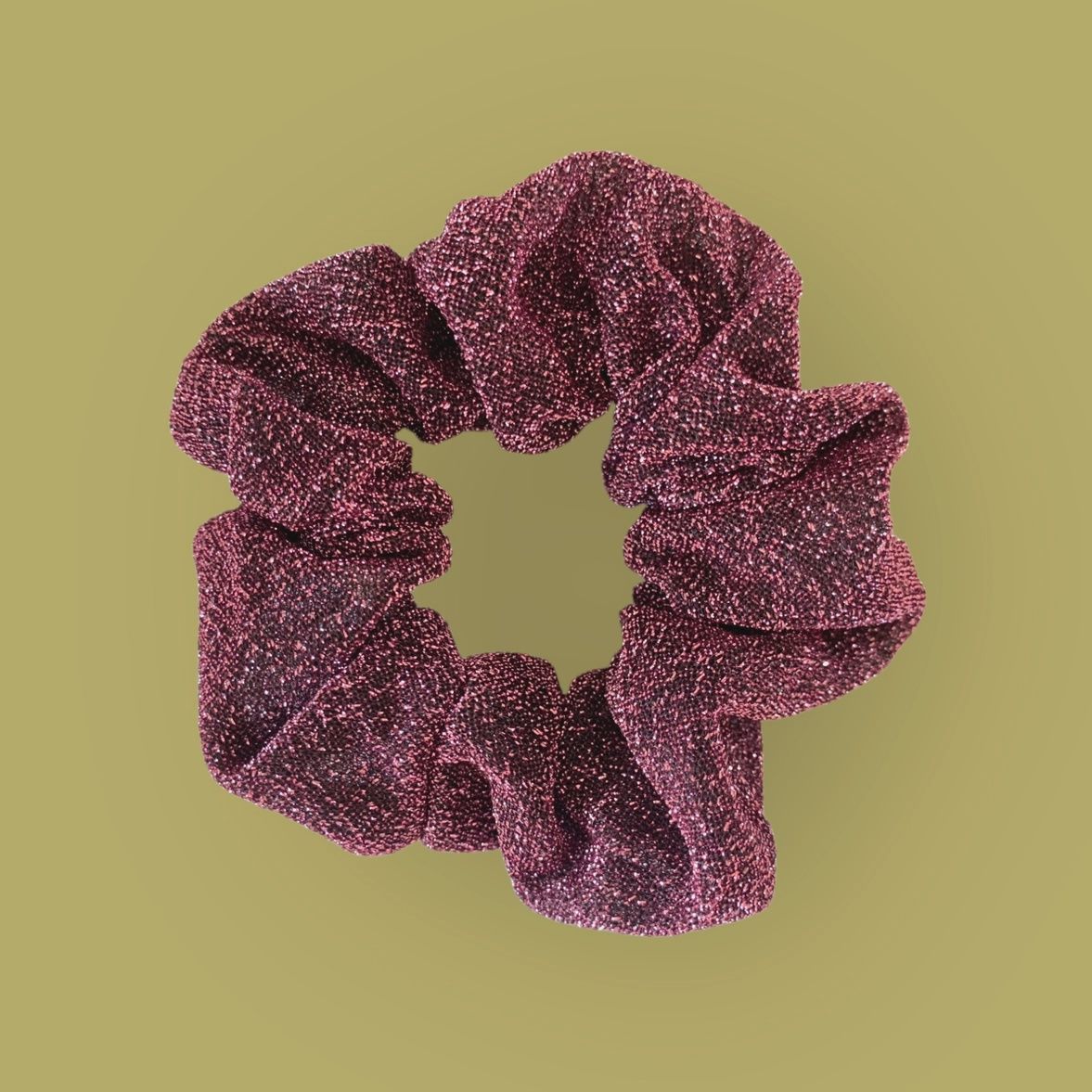 Chouchou paillettes - Prune