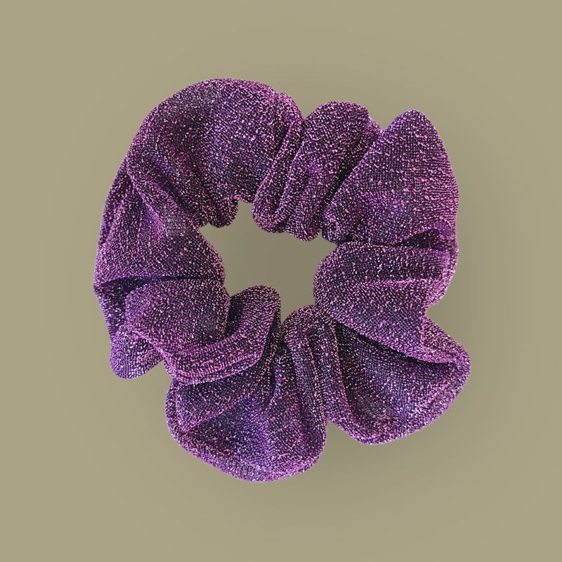 Chouchou paillettes - Violet foncé