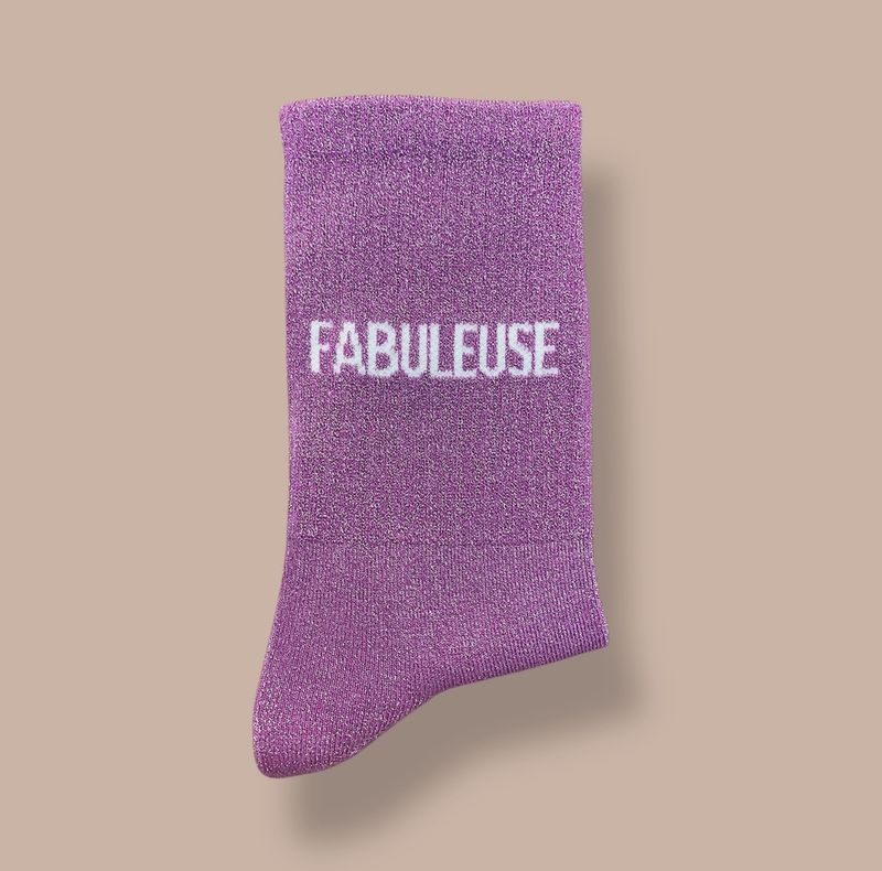 Chaussettes paillettes &quot;Fabuleuse&quot; - Violet