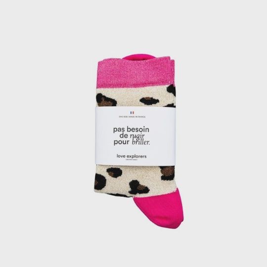 Chaussettes - Léopard rose