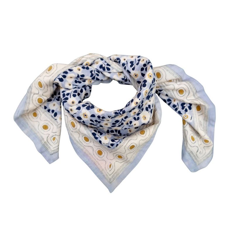 Foulard flower seventies - Mon grand indispensable blue