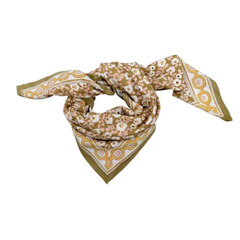 Foulard flower seventies - Mon grand indispensable kaki