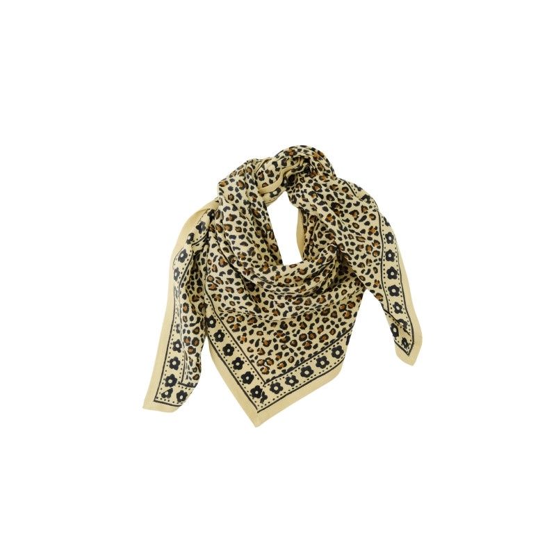Foulard léopard - Mon grand indispensable Léo beige