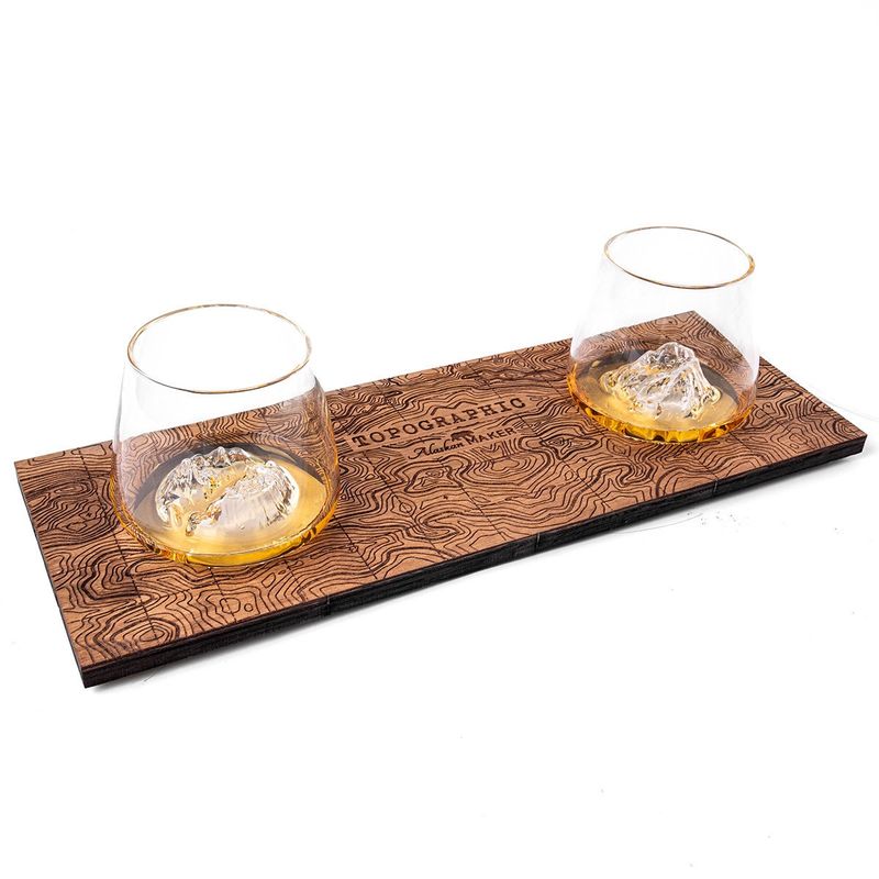 Présentoir pour set de  2 verres à Spiritueux - Topographic