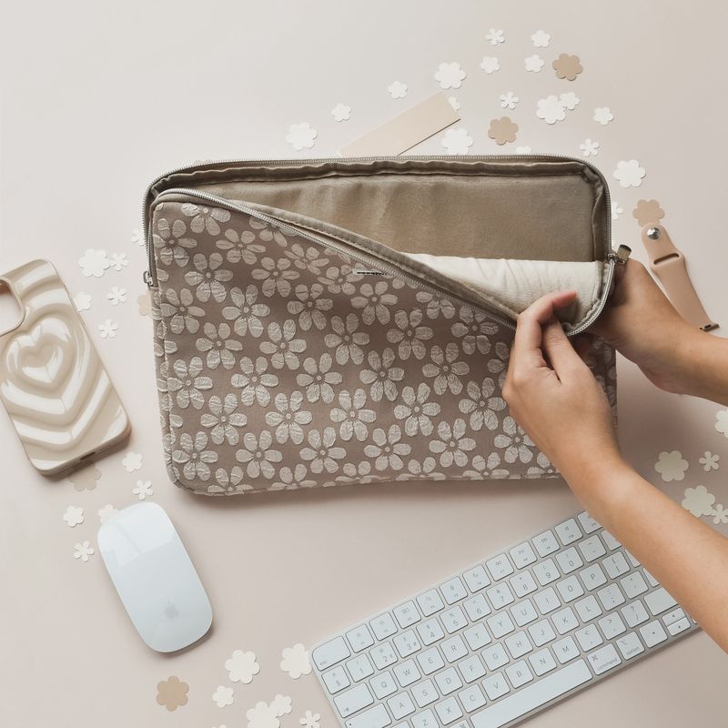 Housse d'ordinateur portable pour femme Mocha Flower