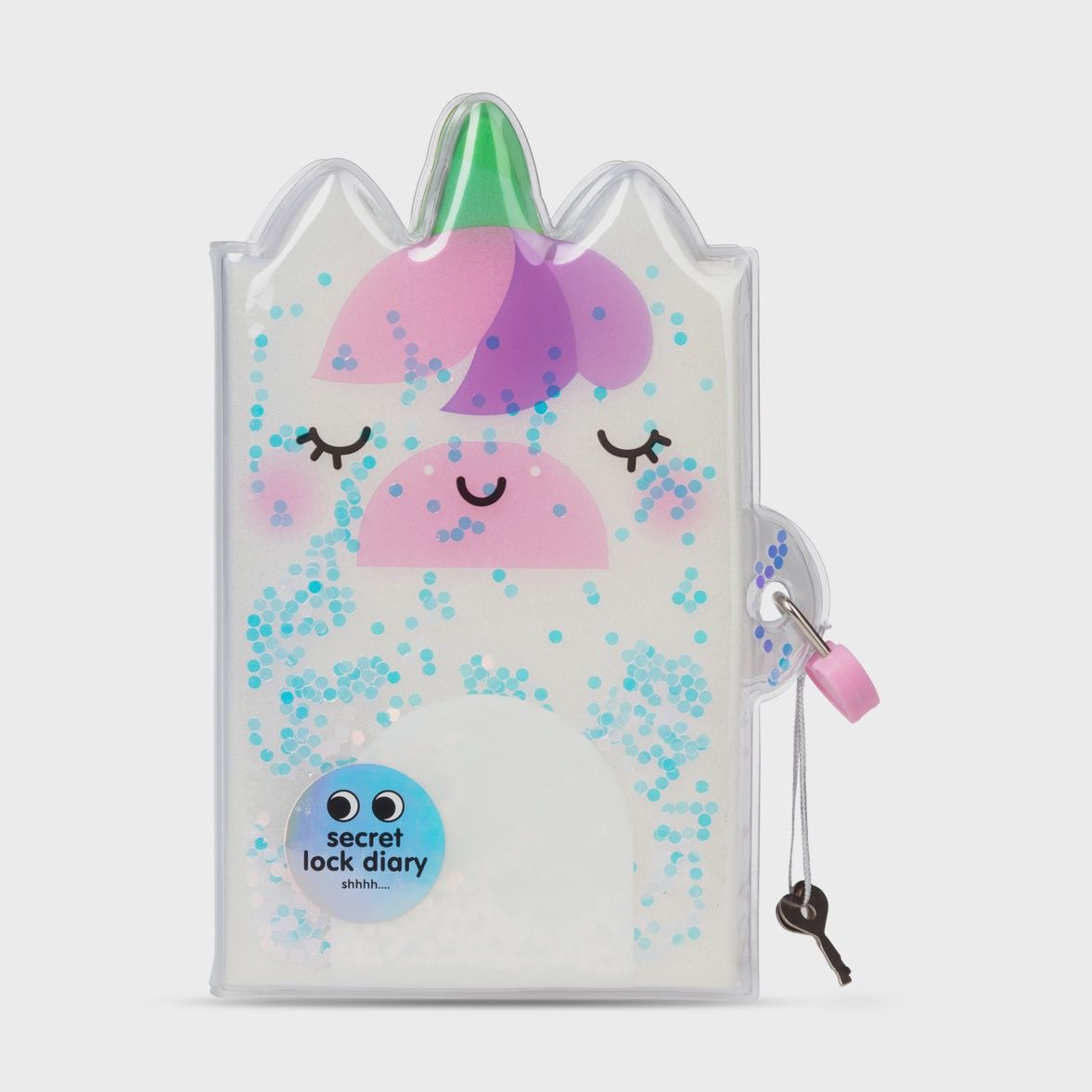 Agenda verrouillable à paillettes en forme de licorne