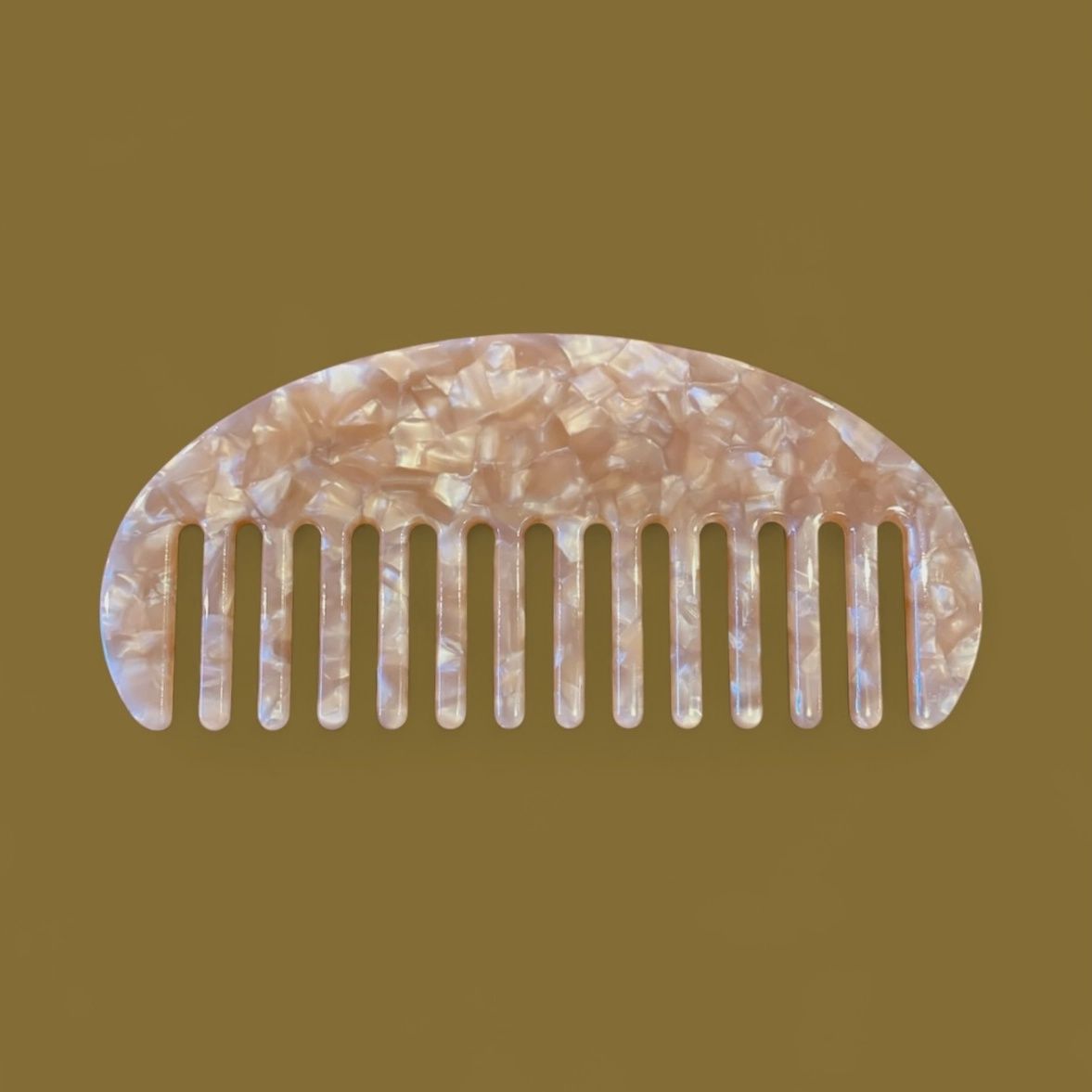 Peigne demi lune - Nacre rose