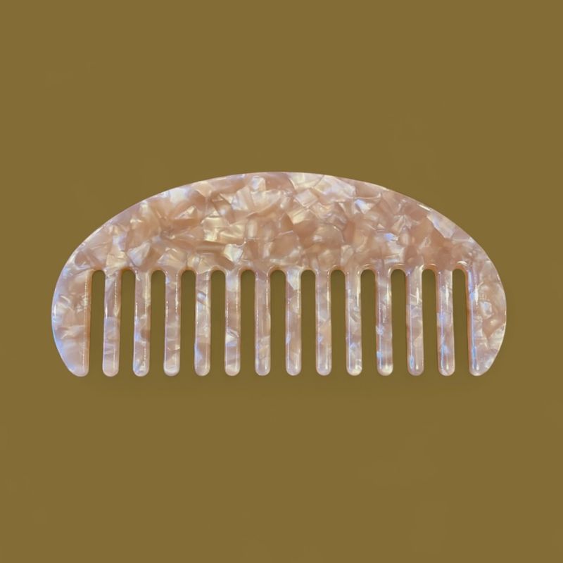 Peigne demi lune - Nacre rose