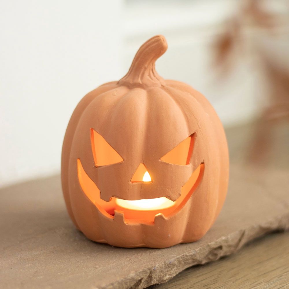 Citrouille d&#39;Halloween en terre cuite de 12,5 cm
