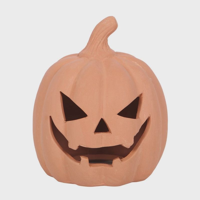 Citrouille d'Halloween en terre cuite de 12,5 cm
