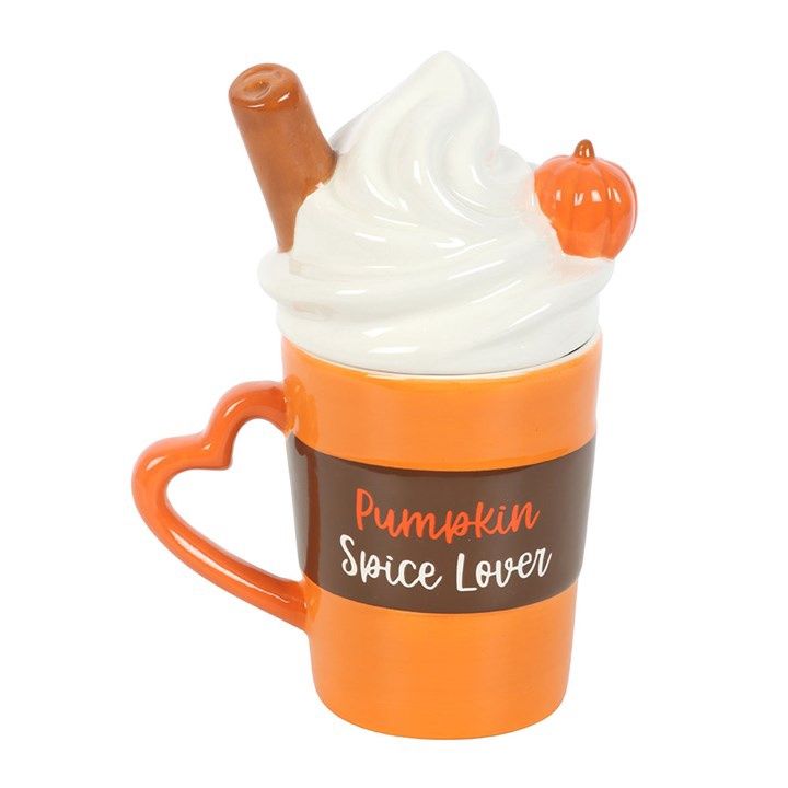 Mug à Couvercle Latte Épicé à la Citrouille d'Automne