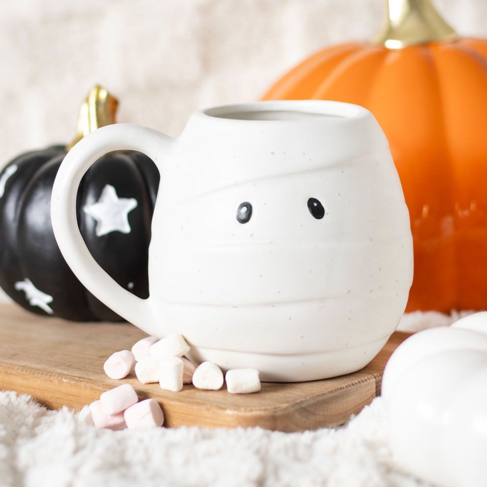 Tasse d&#39;Halloween arrondie en forme de momie