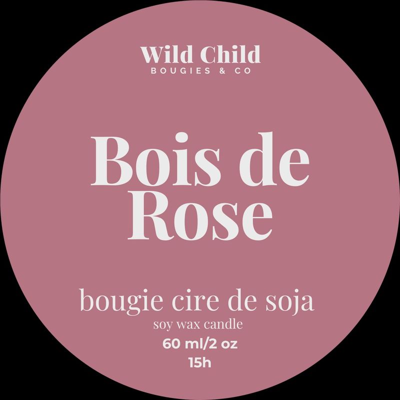 Mini bougie naturelle parfumée - Bois de Rose - 15H
