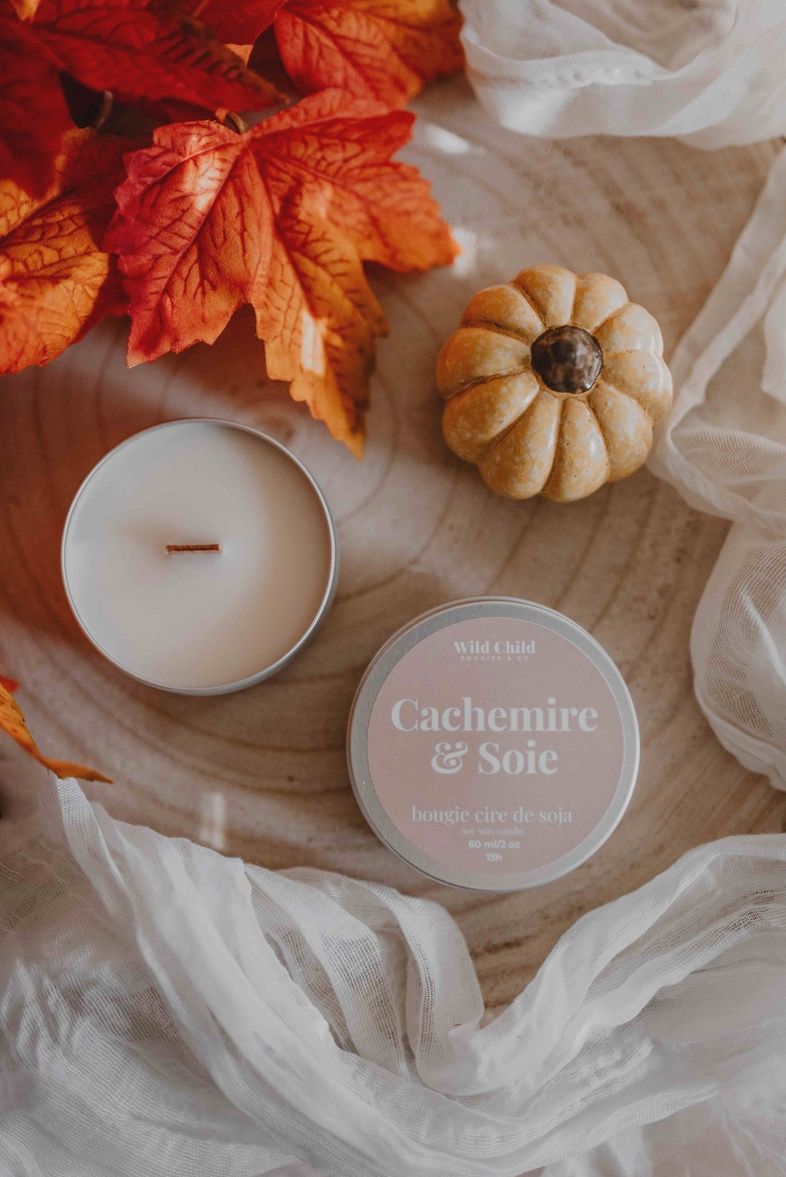 Mini bougie naturelle parfumée - Cachemire &amp; Soie - 15h