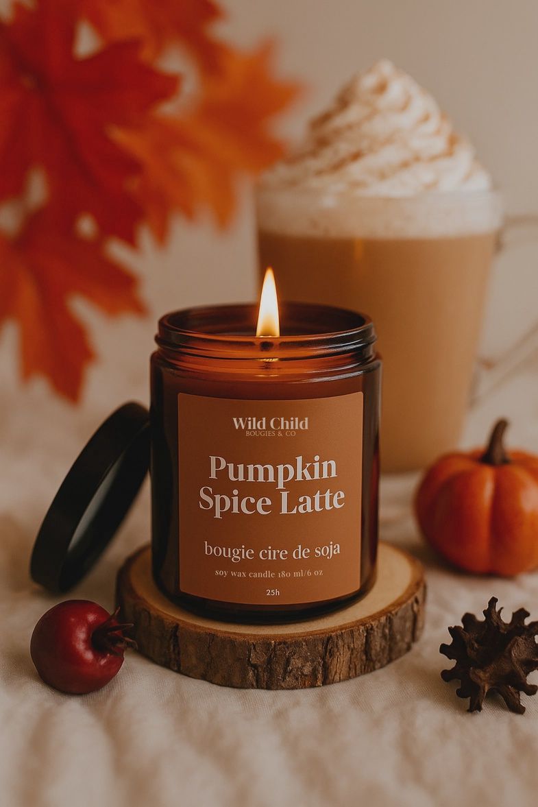 Bougie naturelle parfumée - Pumpkin Spice Latte - 25H