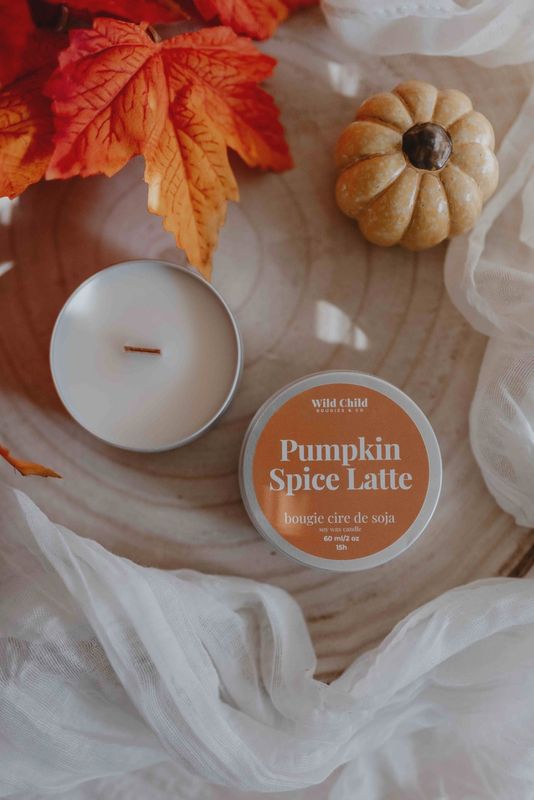 Mini bougie naturelle parfumée - Pumpkin Spice Latte - 15h