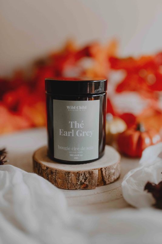 Bougie naturelle parfumée - Thé Earl Grey - 25h