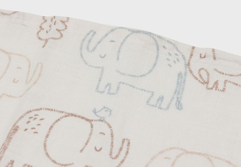 Lange Gaze de Coton Small 70x70cm - Elephant Tales