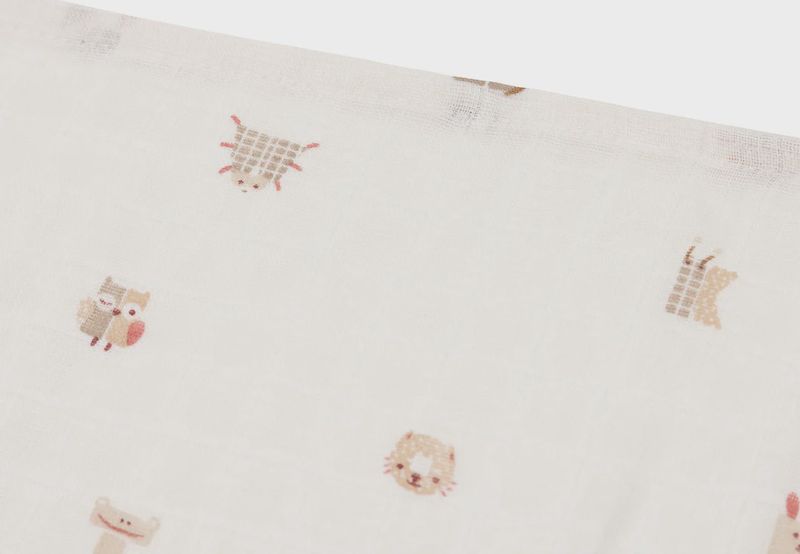 Lange Gaze de Coton Small 70x70cm - Animal Friends