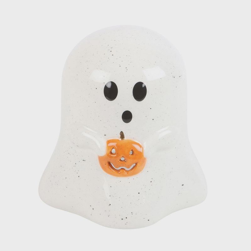 Bougeoir à bougie d'Halloween en forme de fantôme avec citrouille